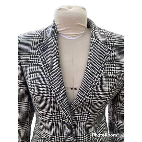 Lauren by Ralph Lauren Houndstooth 2-Button Blazer 8P Academic, School Girl - Picture 7 of 12